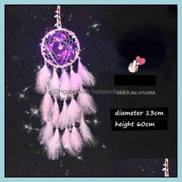 Arts And Crafts 16 Styles Dream Catcher Festival Gift Handmade Half Circle Moon Design Art Crafts Dreamcatcher Feather Hanging Star H Dhcas