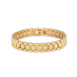 Bangle Fysara Watch Chain Style Pulseras para hombres para mujeres Damas Luxury Golden Acero inoxidable Arzuelo Accesorios de joyas de joyer￭a