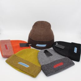 Klasik Erkek Örme Şapkalar Moda Sonbahar Kış Şapkaları Beanies Hip-Pop Cap Scullies Kadın Erkek Şapka Gorro Tığ işi