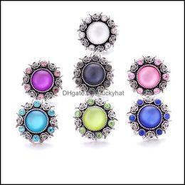 Clasps Hooks Wholesale Rhinestone Crown Snap Buttons Butterfly Clasp 18Mm Metal Acrylic Decorative Button Charms For S Dhseller2010 Dhg86