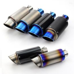 38-51mm Motorcycle Exhaust Tips Muffler Tail Pipe Stainless Steel Carbon Fibre For Modified ATV Scooter Dirt Street Bike