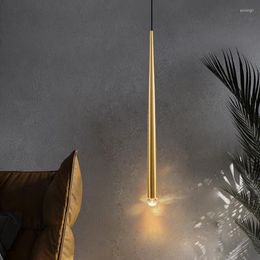 Pendant Lamps Bedroom Bedside Chandelier Light Luxury Post-modern Minimalist Nordic Net Red Bar Restaurant Lighting Long-line Small