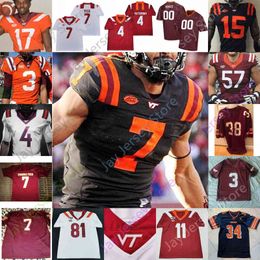 American College Football Wear American College Football Wear Virginia Tech Hokies Football Jersey NCAA College Hendon Hooker Tayvion Robinson Turner Patterson I