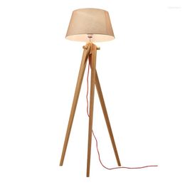 Floor Lamps 100% Quality Modern Europe Original Wood Linen Fabric Led E27 Lamp With Foot Switch For Living Room Bedroom H 150cm 1714