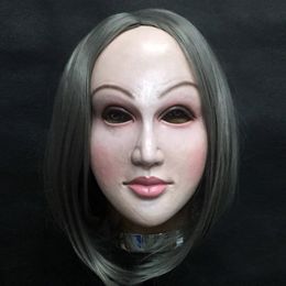 Реалистичная женщина -маска маскирует самостоятельный хэллоуин Латекс Реала Маск Кроссдресс Маска Кукла Леди Маска кожи Y200103296Z