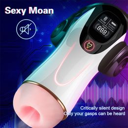 Sex Toy Massager Automatic Artificial Cunt Cup Sucking Machine Vibrator Blowjob Masturbation Woven Vagina Adult Penis Toys for Men