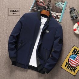Mens Jackets LUKER CMSS Summer Autumn Men Jacket Coats Casual Solid Thin Baseball Jacket Male Stand Collar Fashion Zipper Coat Plus Size 6XL 220829