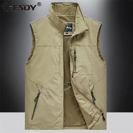 Mens Vests Outdoor Spring Multipockets Hiking Work Pography Man Fish Waterproof Breathable Waistcoat Size 6XL 220829