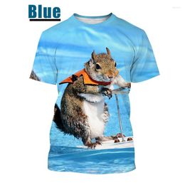 Men's T Shirts 2022 Trend Animal Squirrel 3D Printing Shirt Casual Men's/Women's Cute Pattern Short Sleeve XS-5XL