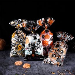 Other Event Party Supplies 50Pcs Cute Transparent Halloween Trick Or Treat Candy Bags With Twists DIY Cookies Snacks Packaging Bag Halloween Party Supplies 220829