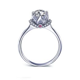 Wedding Rings Pure 18K White Gold ring 1ct 2ct 3ct Crown ruby jewelry Party Anniversary 220829