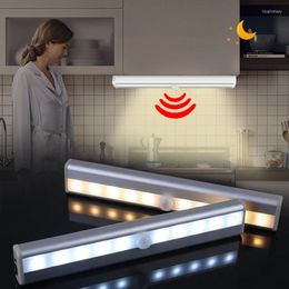 Night Lights 10 Leds PIR Motion Sensor Light Battery Operated Wireless For Room Aluminium Profile Kitchen Bar Easy Instal