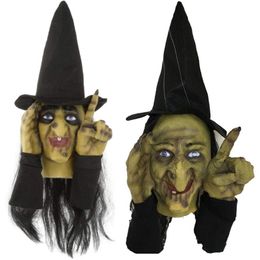 Other Festive Party Supplies Voyeur Witch Scary Peeper Tapping Window Halloween Decoration for Haunted House Show Prank Garden Sill Ornament 220829