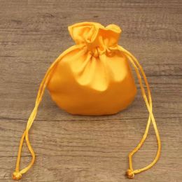 50pcs Custom Small Plain Silk Brocade Jewellery Pouch Wholesale Drawstring Gift Packaging Bags Cute Storage Pouches with lined Sachet