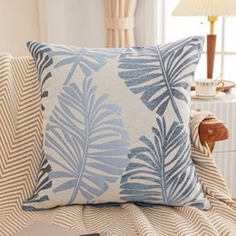 Pillow Case Plant Pattern Linen Style Palm Leaf Watercolor Oil Painting Throw Pillows Sofa Home Decor