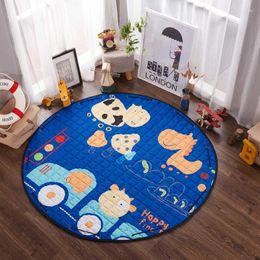 Blankets A1-A18 150cm Cartoon Animal Pattern Play Mat Toy Storage Bag Crawling Rug Carpet For Baby Nordic Style Room Decoration Blanket