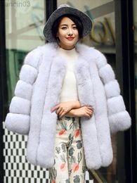 Women's Zadorin High Quality Winter Women Jackets Luxury Faux Thick Warm Long Fluffy Pink Fur Coat L220829