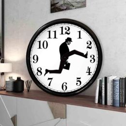 Wall Clocks Ministry Of Silly Walk Clock Comedy Home Decor Watch Novelty Funny Walking Silent Mute Non Ticking