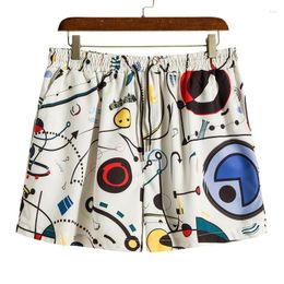 Men's Shorts Long Swim Trunks Men Summer Printed Casual Sports Loose Tether Pocket Board Pockets