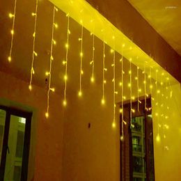 Strings 4x0.6 Icicle Curtain Llights 96 Leds Fairy Tale String 8 Mode With Flashing Lights For Wedding Outdoor Interior Decoration