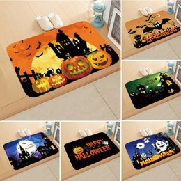 Carpets Halloween Theme Series DoorMat Pumpkin Castle Floor Mat Soft Bathroom Kitchen Absorbent Foot 40 60cm