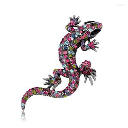 Brooches Rhinestone Lizard Brooch Colorful Gecko Fashion Jewelry Animal Style Vintage Pin Gift