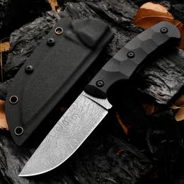 Special Offer H8261 Outdoor Survival Straight Hunting Knife D2 Etching Drop Point Blade Full Tang G10 Handle Fixed Blade Knives with Kydex