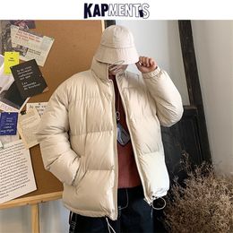 Mens Down Parkas KAPMENTS Men Harajuku Colourful Bubble Coat Winter Jacket Mens Streetwear Hip Hop Parka Korean Black Clothes Puffer Jackets 220829