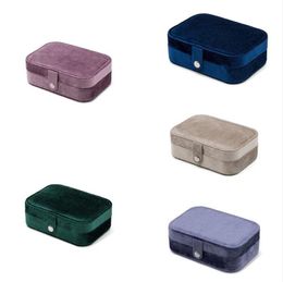 Velvet Jewellery Box Portable Travel Storage Case Double Layer Gift Display Boxes Packaging for Earring Ring Necklace Bracelet