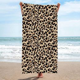 Towel Oversized Bath Towels For Adults Microfiber Beach Leopard Pattern Sand Proof Light Pink Hand