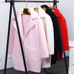 Women's fur Zadorin Winter New Plush Teddy Bear Pink Coat Women Elegant Faux Fur Jacket Jackets Female Warm Lining Loose Overcoat L220829