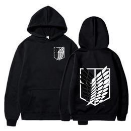 Mens Hoodies Sweatshirts Attack On Titan Hoodie Japanese Anime Hingeki No Kyojin Graphic Sweatshirt Pullover Casual Hooded Streetwear Tops Unisex 220829