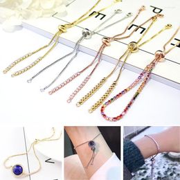 Link Bracelets Adjustable Bracelet Chains Silver/Gold/Rose Gold Rhinestones Box For Jewellery Making Pull