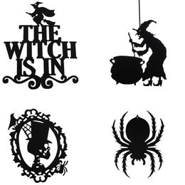 Other Event Party Supplies 1pc Halloween Indoor And Outdoor Halloween Hanging Door Decorations And Wall Signs Black Ghost Spider Bat Skull Hanging Ornament 220829