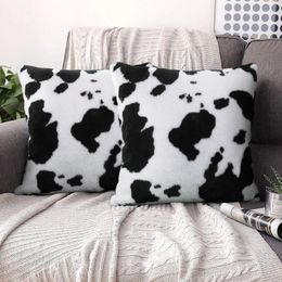 Pillow 45 Cow Pattern Plush Throw Cover Home Decor Flocked Hugs Office Sofa Car Decorative Pillowcase S 40013