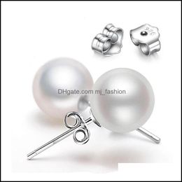 Stud S925 Sier Plated 6Mm 8Mm 10Mm Imitation Pearl Ball Stud Earrings Womens Fashion Jewellery Wedding Party Ed029 Drop Delive Mjfashion Dhspc