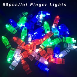 Other Festive Party Supplies 50Pcs Lot LED Finger Lights Glowing Dazzle Colour Laser Emitting Lamps Wedding Celebration Festival Kid Birthday decor 220829