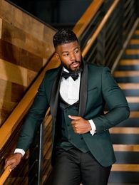 Customize tuxedo One Button Handsome Shawl Lapel Groom Tuxedos Men Suits Wedding/Prom/Dinner Man Blazer Jacket Pants Tie Vest W1129