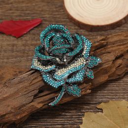 Brooches Muylinda Jewellery Rhinestone Big Red Rose Brooch For Women Romantic Blue Flower Pin Luxury