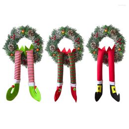 Christmas Decorations Thief Stole Wreath Santa Claus Leg Garland For Wall Front Door Hanging Ornament Home Xmas Decoration