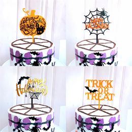 Other Event Party Supplies Cartoon Halloween Cake Topper cupcake Pumpkin Ghost Witch for Halloween Dessert Decoration Party Cake Flags Baking Supplies 220829