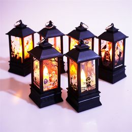 Other Event Party Supplies Halloween Lantern LED Wind Lights Pumpkin Witch Skull Electronic Candle Light Halloween Home Party Decoration Prop No Battery 220829