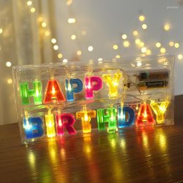 Strings Colorful 'Happy Birthday' 'Merry Christmas' LED Letter Battery Operated String Lights For Indoor Christmas Birthday