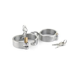 Beauty Items BDSM Stainless steel handcuffs for sexy oval type bondage lock fetish wear hand cuffs harness games products