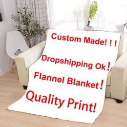 Blankets Customized Personalized Anime Blanket 150x200cm 1.1kg Flannel Sofa Adult Kids Throw For Bed Drop