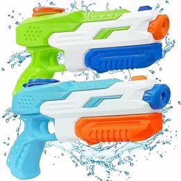 Gun Toys 2 PCS Children Outdoor Beach Kids Summer Water Seaside Natatorium Square Drifting Pistol Squirt 600ml 220826