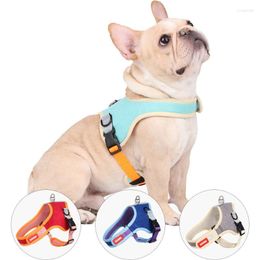 Dog Collars Pet Reflective Suede Vest Harness Leash Saddle Type Traction Rope Puppy Chest Strap Supplies