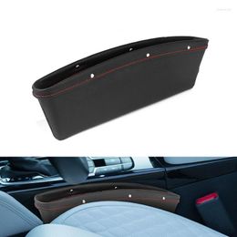 Car Organiser Vehicle Storage Box Premium PU Leather Seat Catcher Gap Filler Side Pocket Compartment For Snacks