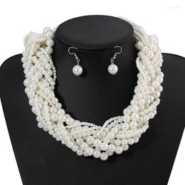 Chains Nigerian Wedding Necklace Sets Bohemian Simulated Pearl For Women Accessories Wholesale Statement Chokers