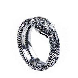 Ancient Family Band Rings Retro Trend Classic Snake Lovers Dominee Men and Women